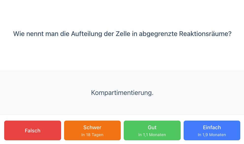 Screenshot einer Spaced-Repetition-Karte auf der Landingpage